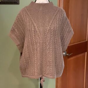 Express Brown Cowl Neck Cable Knit Sweater Size XS